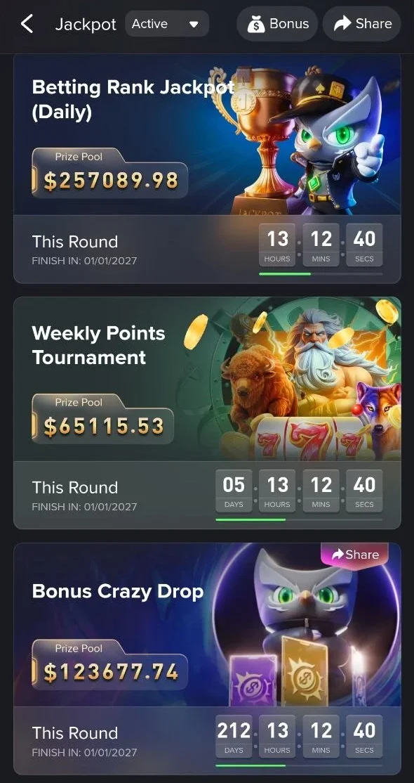 VPBET Live Rolling Jackpots