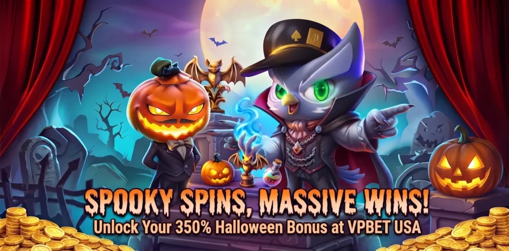 vpbet halloween banner spooky spins
